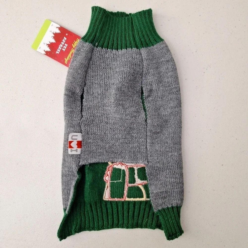 Warm Dog Knit Winter Sweater Christmas Rudolph Size S up to 12